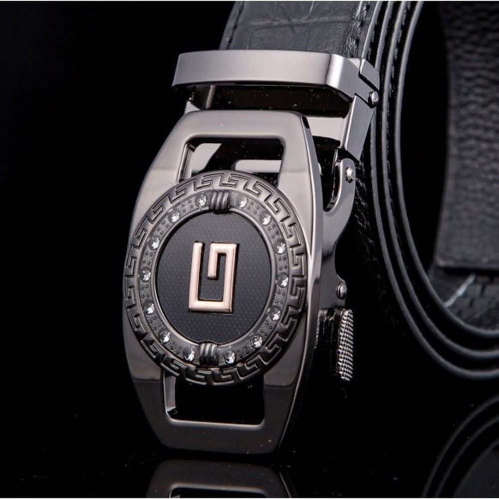 Ratchet Belt PU Leather Automatic Buckle Adjustable Comfort Fit 36" to‎ 54"